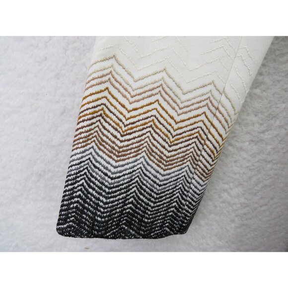 White House Black Market Jacket Womens XS White Ombre Chevron Zip Pockets Lined - Picture 3 of 10